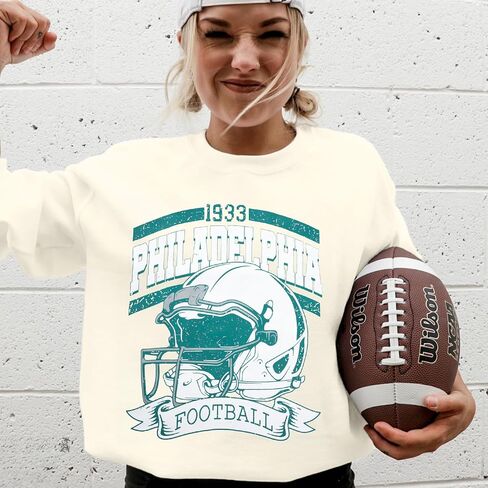 MOUSYA Football Sweatshirts Women Game Day Sweatshirt Game Day Fan Gift Long Sleeve Tops in Saudi Arabia