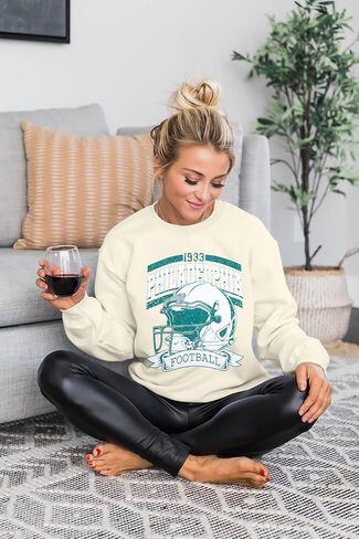 MOUSYA Football Sweatshirts Women Game Day Sweatshirt Game Day Fan Gift Long Sleeve Tops in Saudi Arabia