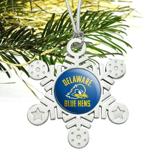 GRAPHICS & MORE Delaware Fightin Blue Hen Metal Snowflake Christmas Tree Holiday Ornament in Saudi Arabia