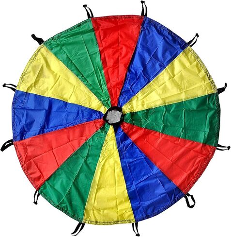 UPHILL Kids Play Parachute Rainbow Colors Parachute Game and Playground Activities Children Gymnastics Cooperative Games 6 Ft, 12 Ft, 16Ft, 20 Ft (12) in Saudi Arabia