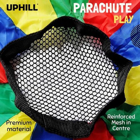 UPHILL Kids Play Parachute Rainbow Colors Parachute Game and Playground Activities Children Gymnastics Cooperative Games 6 Ft, 12 Ft, 16Ft, 20 Ft (12) in Saudi Arabia