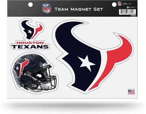 Rico Industries NFL Football Houston Texans 3 Piece Team Magnet Set 8.5" x 11" - Home Décor - Regrigerator, Office, Kitchen in Saudi Arabia