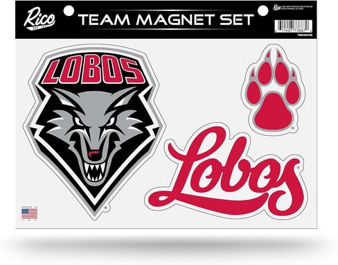 Rico Industries NCAA New Mexico Lobos Team Magnet Set 8.5" x 11" - Home Décor - Regrigerator, Office, Kitchen in Saudi Arabia