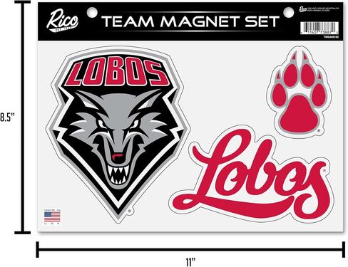 Rico Industries NCAA New Mexico Lobos Team Magnet Set 8.5" x 11" - Home Décor - Regrigerator, Office, Kitchen in Saudi Arabia