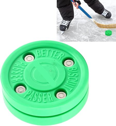 Ice Hockey Puck Premium Polyoxymethylene Lightweight Durable Training Puck for Roller Skating Street Hockey Green 7.5cm Diameter in Saudi Arabia