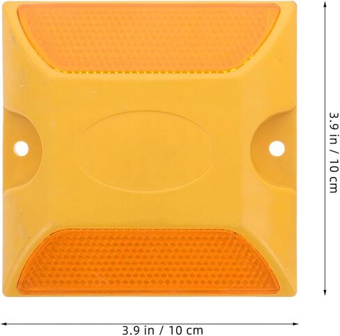 Yardwe Double-Sided Reflective Road Markers 4 Pack 3.93X3.93X0.78 Inch Durable Pavement Reflector Stakes for Driveways Bike Paths Parking Lots Traffic Safety in Saudi Arabia