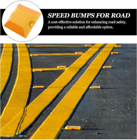 Yardwe Double-Sided Reflective Road Markers 4 Pack 3.93X3.93X0.78 Inch Durable Pavement Reflector Stakes for Driveways Bike Paths Parking Lots Traffic Safety in Saudi Arabia
