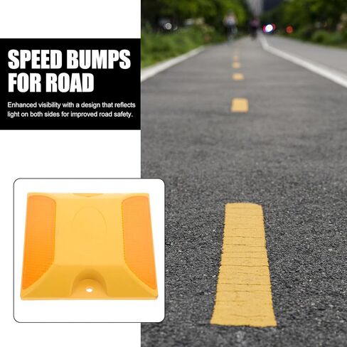 Yardwe Double-Sided Reflective Road Markers 4 Pack 3.93X3.93X0.78 Inch Durable Pavement Reflector Stakes for Driveways Bike Paths Parking Lots Traffic Safety in Saudi Arabia