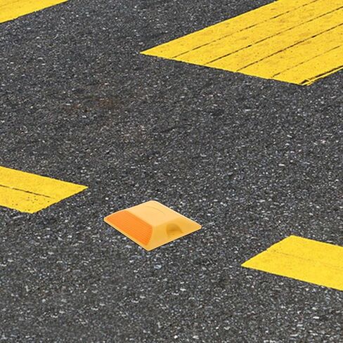 Yardwe Double-Sided Reflective Road Markers 4 Pack 3.93X3.93X0.78 Inch Durable Pavement Reflector Stakes for Driveways Bike Paths Parking Lots Traffic Safety in Saudi Arabia