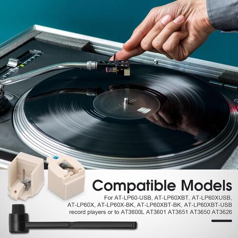 2Pcs ATN3600L Diamond Record Player Needles Replacemen with Cleaning Brush, Replacement Compatible with AT-LP60X, AT-LP60XBT, AT-LP60XBT-USB Record Player in Saudi Arabia