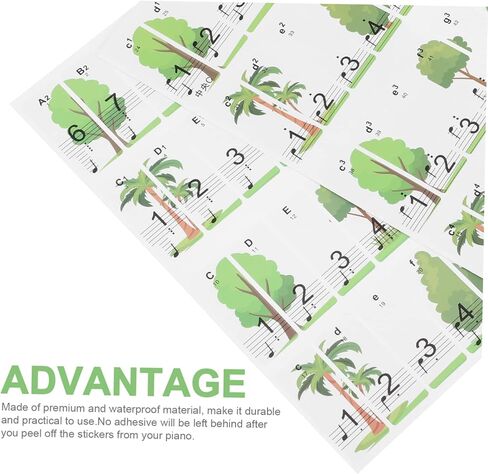 1Pack Piano Keyboard Stickers for Beginners Adhesive Decals for Keys Easy to Read Music Labels for Piano Practice Durable and Wear Resistant Keyboard Accessories in Saudi Arabia