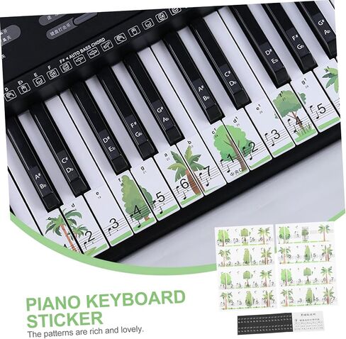 1Pack Piano Keyboard Stickers for Beginners Adhesive Decals for Keys Easy to Read Music Labels for Piano Practice Durable and Wear Resistant Keyboard Accessories in Saudi Arabia