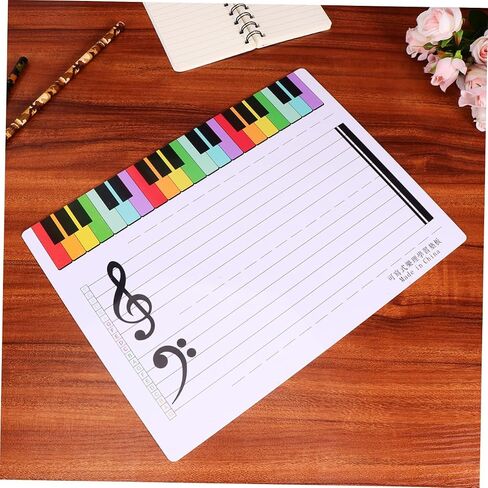 Uonlytech 2-Pack Double-Sided Magnetic Whiteboard Music Staff Erasable Writing Board for Teaching and Practice Suitable for Students and Musicians in Saudi Arabia