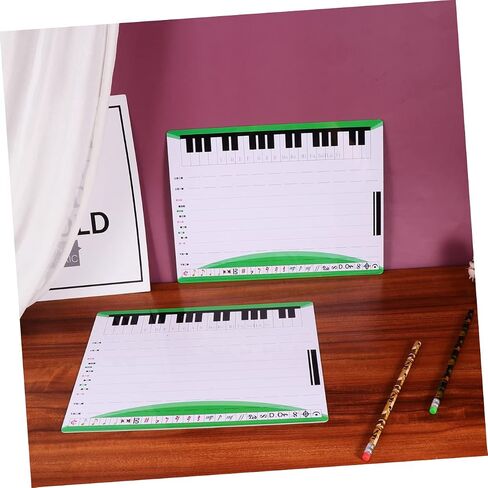 Uonlytech 2-Pack Double-Sided Magnetic Whiteboard Music Staff Erasable Writing Board for Teaching and Practice Suitable for Students and Musicians in Saudi Arabia