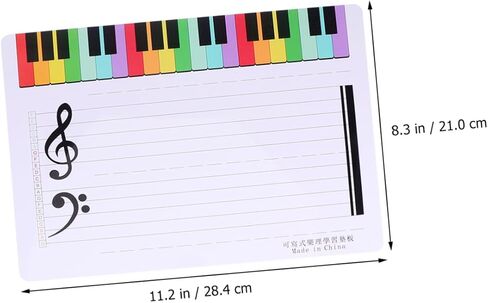 Uonlytech 2-Pack Double-Sided Magnetic Whiteboard Music Staff Erasable Writing Board for Teaching and Practice Suitable for Students and Musicians in Saudi Arabia