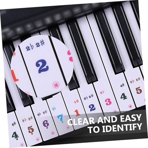 2sheets Professional Piano Keyboard Stickers Self-adhesive Music Instrument Supplies in Saudi Arabia