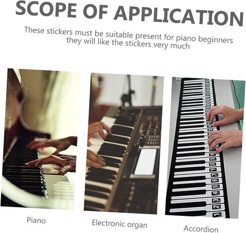 2sheets Professional Piano Keyboard Stickers Self-adhesive Music Instrument Supplies in Saudi Arabia