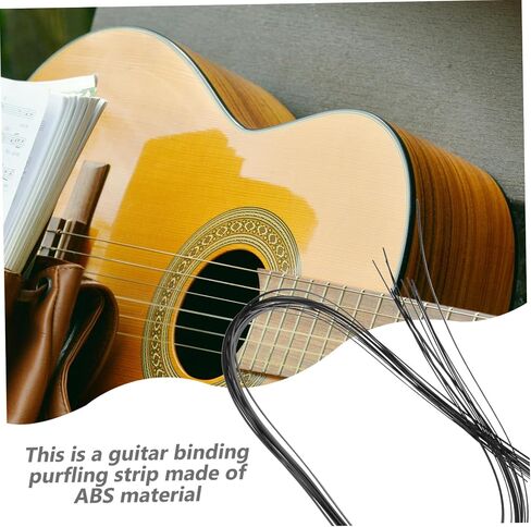 Generic 12pcs Guitar Purfling Strips Abs Edge Trim for Acoustic Classical Guitar Protective Decorative Repair Purfling Strip Smooth Texture Ukulele Edge Trim in Saudi Arabia