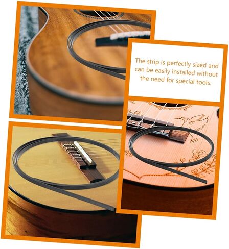 10pcs Guitar Edge Protector Strips Abs Purfling Trims for Classical Acoustic Guitars Easy Installation Black Decorative Binding Accessories in Saudi Arabia