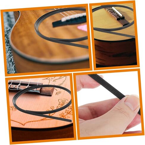 10pcs Guitar Edge Protector Strips Abs Purfling Trims for Classical Acoustic Guitars Easy Installation Black Decorative Binding Accessories in Saudi Arabia