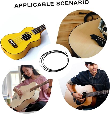 2pcs Black Guitar Purfling Strips DIY Acoustic Classical Guitar Binding Strips for Repair and Decoration Suitable for Luthiers and Beginners in Saudi Arabia
