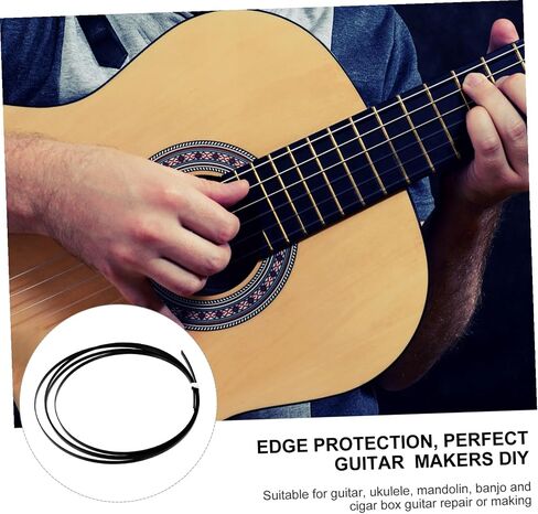 2pcs Black Guitar Purfling Strips DIY Acoustic Classical Guitar Binding Strips for Repair and Decoration Suitable for Luthiers and Beginners in Saudi Arabia