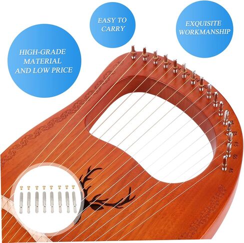 8-Piece Set of Sturdy Lyre String Pegs Professional Lyre Harp Tuning Pins for String Fixation and Maintenance Accessories in Saudi Arabia