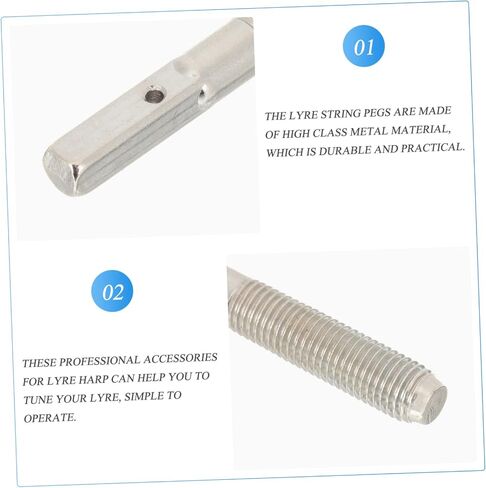 8-Piece Set of Sturdy Lyre String Pegs Professional Lyre Harp Tuning Pins for String Fixation and Maintenance Accessories in Saudi Arabia