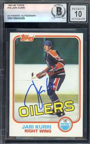 Jari Kurri Gem Mint 10 Beckett BAS Signed 1981-82 Topps Rookie Autograph - Hockey Slabbed Autographed Rookie Cards in Saudi Arabia