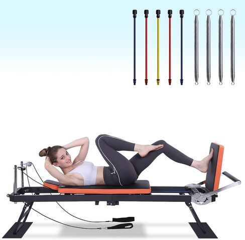Pilates Reformer,Dpiolrcag Foldable Pilates Machine & Equipment for Home Use and Gym Workout with Jump Board, Suitable for Advanced and Beginners Users, Up to 250 lbs Weight Capacity in Saudi Arabia