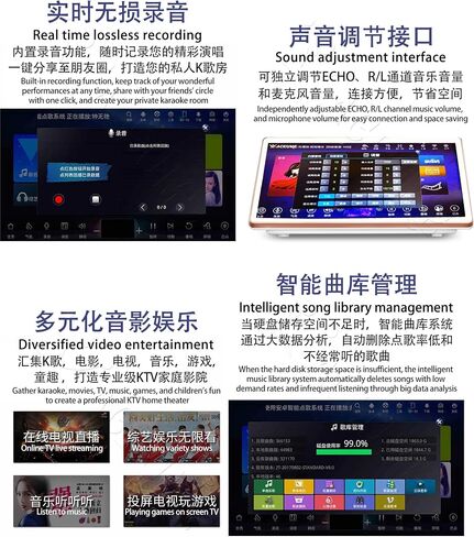 DAM115 12TB HDD 180K Chinese Madarin Cantonese Vietnamese English Janpanese Korean Songs 19" Touch Screen Karaoke Player Cloud Download in Saudi Arabia