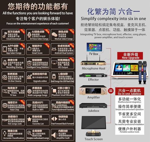 DAM117 12TB HDD 210K Chinese Mandarin Cantonese English Vienamese Songs 19" Touch Screen Karaoke Player Cloud Download in Saudi Arabia