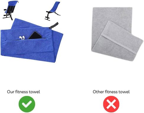 Angelica & Co Microfiber Fast Drying Gym Towel with Phone Pocket, Zipper, Fitness, Pilates, Yoga Mat Cover, Bench Cover, Camping - Grey M in Saudi Arabia