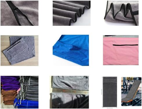 Angelica & Co Microfiber Fast Drying Gym Towel with Phone Pocket, Zipper, Fitness, Pilates, Yoga Mat Cover, Bench Cover, Camping - Grey M in Saudi Arabia