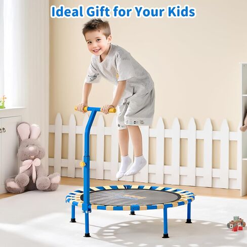 سبورتسول ترامبولين صغير مقاس 91.44 سم للأطفال من سن 3 إلى 6 سنوات، قابل للطي وخالي من الربيع، ترامبولين صغير للأطفال في الأماكن المغلقة والخارجية مع شريط مقبض قابل للتعديل in Kuwait