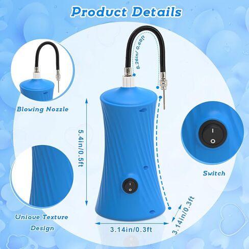 AXHJ Balloon Pump Electric Air Pumps for Long Balloons and Sport Ball, 2-in-1 Electric Air Balloon Pump, Balloon Inflator for Foil Twisty Animal Balloons in Birthday Party for Decorations in Saudi Arabia