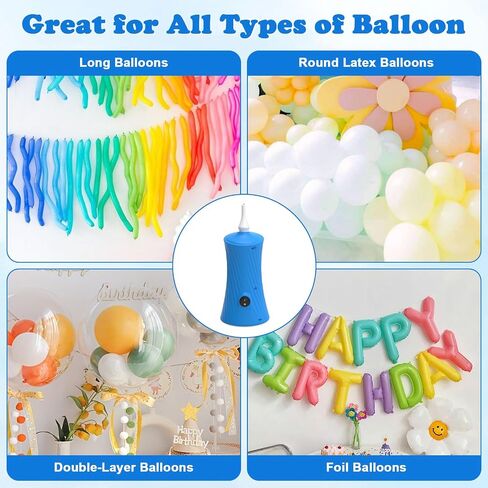 AXHJ Balloon Pump Electric Air Pumps for Long Balloons and Sport Ball, 2-in-1 Electric Air Balloon Pump, Balloon Inflator for Foil Twisty Animal Balloons in Birthday Party for Decorations in Saudi Arabia