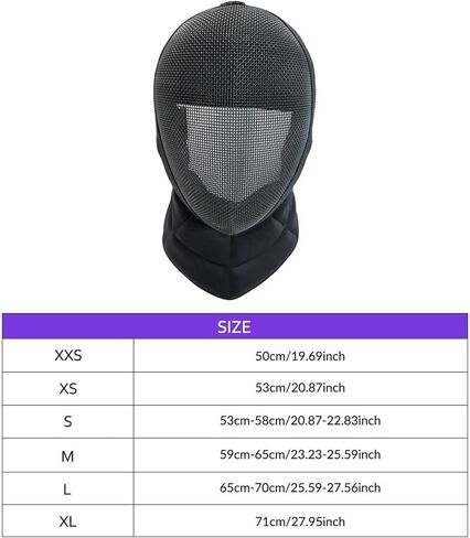 قناع المبارزة - معدات الوجه الواقية مع تهوية للتمرين والمنافسة - متعددة مقاس XX-Small in Kuwait