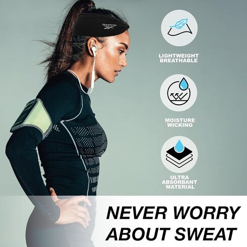 Reebok 1pc Wide Knotted Headwrap – Secure, Lightweight, Damage-Free Hold | Quality Gym Hair Accessories for Active Comfort in Saudi Arabia