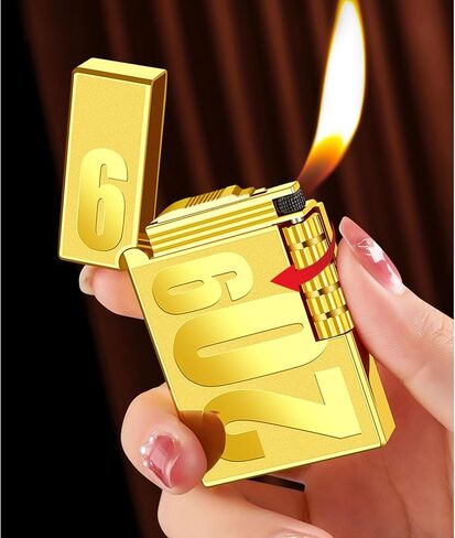 Jet Torch Butane Lighters - Kitchen and Match Gas lighters as Gifts for Men (Free of Butane Gas) (Glod) in Saudi Arabia