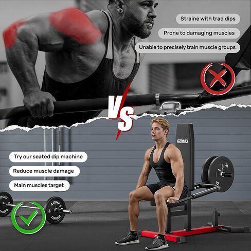 SD01 Seated Dip Machine, 400LBS Strength Training Upper Body Machine with Tricep Dip Press & Cable Bar for Home Gym, Compact Design for Chest, Biceps, and Triceps Workout in Kuwait