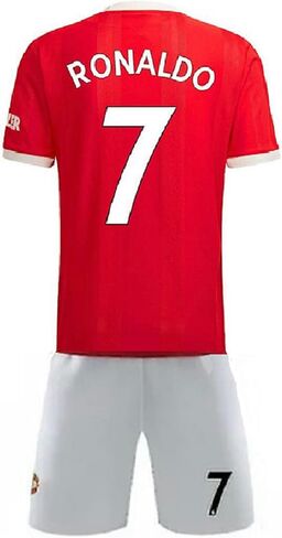 Manchester Home Soccer Jersey Set, #7 Ronaldo, Youth Sizes, Red with Shorts in Saudi Arabia