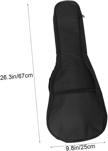 Vaguelly Padded Ukulele Bag for Acoustic Instruments Canvas Case Outer Pocket for Travel and Performance Black in Saudi Arabia