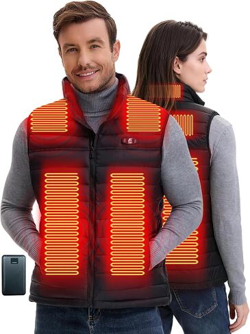 Heated Vest for Men,8 Heating Zones, Winter Outerwear Clothes Heated Jackets for Men and Women with Battery Pack in Saudi Arabia