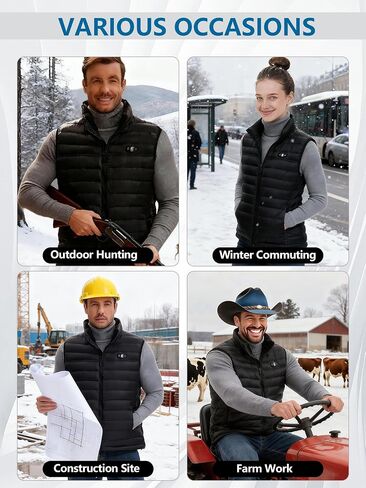 Heated Vest for Men,8 Heating Zones, Winter Outerwear Clothes Heated Jackets for Men and Women with Battery Pack in Saudi Arabia