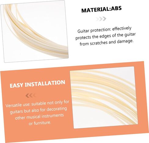 10pcs Abs Guitar Edge Protector Strips for Acoustic Guitar Body Binding Scratch-resistant Decorative Inlay Easy Installation Supplies in Saudi Arabia
