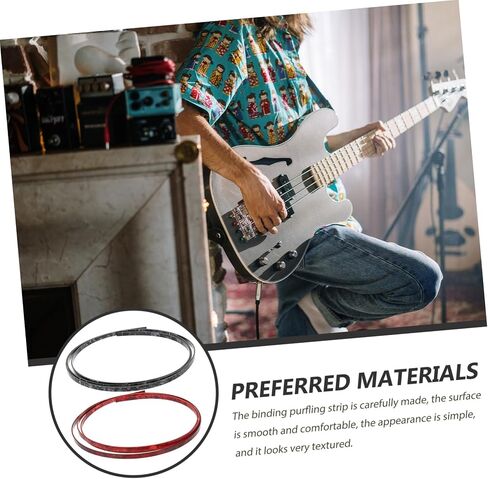 Generic 2pcs Guitar Binding Purfling Strips Decorative Edging Trim for Acoustic Classical Ukulele Bass Stylish Protective Guitar Accessory with Smooth Surface in Saudi Arabia