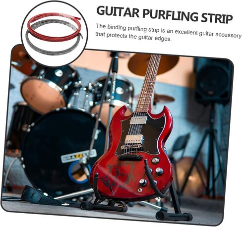 Generic 2pcs Guitar Binding Purfling Strips Decorative Edging Trim for Acoustic Classical Ukulele Bass Stylish Protective Guitar Accessory with Smooth Surface in Saudi Arabia