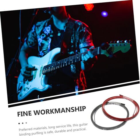 Generic 2pcs Guitar Binding Purfling Strips Decorative Edging Trim for Acoustic Classical Ukulele Bass Stylish Protective Guitar Accessory with Smooth Surface in Saudi Arabia
