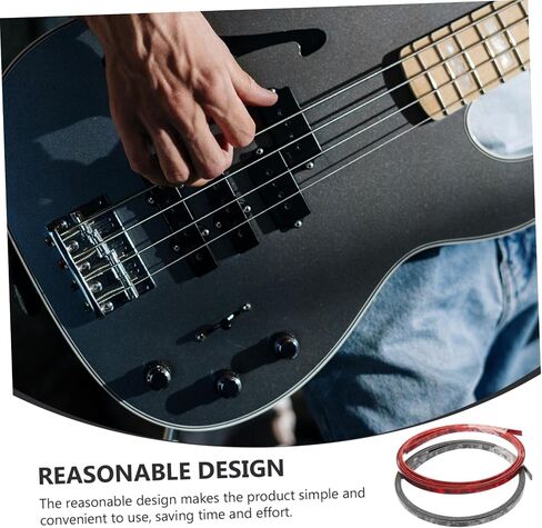2pcs Guitar Binding Purfling Strip for Ukulele and Acoustic Guitar Edge Protection Decorative Trim Black and Red Shell Inlay Accessories in Saudi Arabia